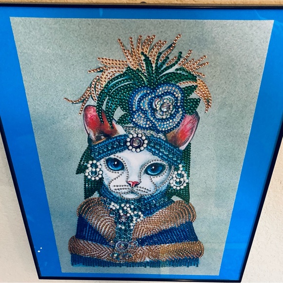 Finished Crystal Rhinestone Cat Goddess Diamond Painting - Picture 3 of 4